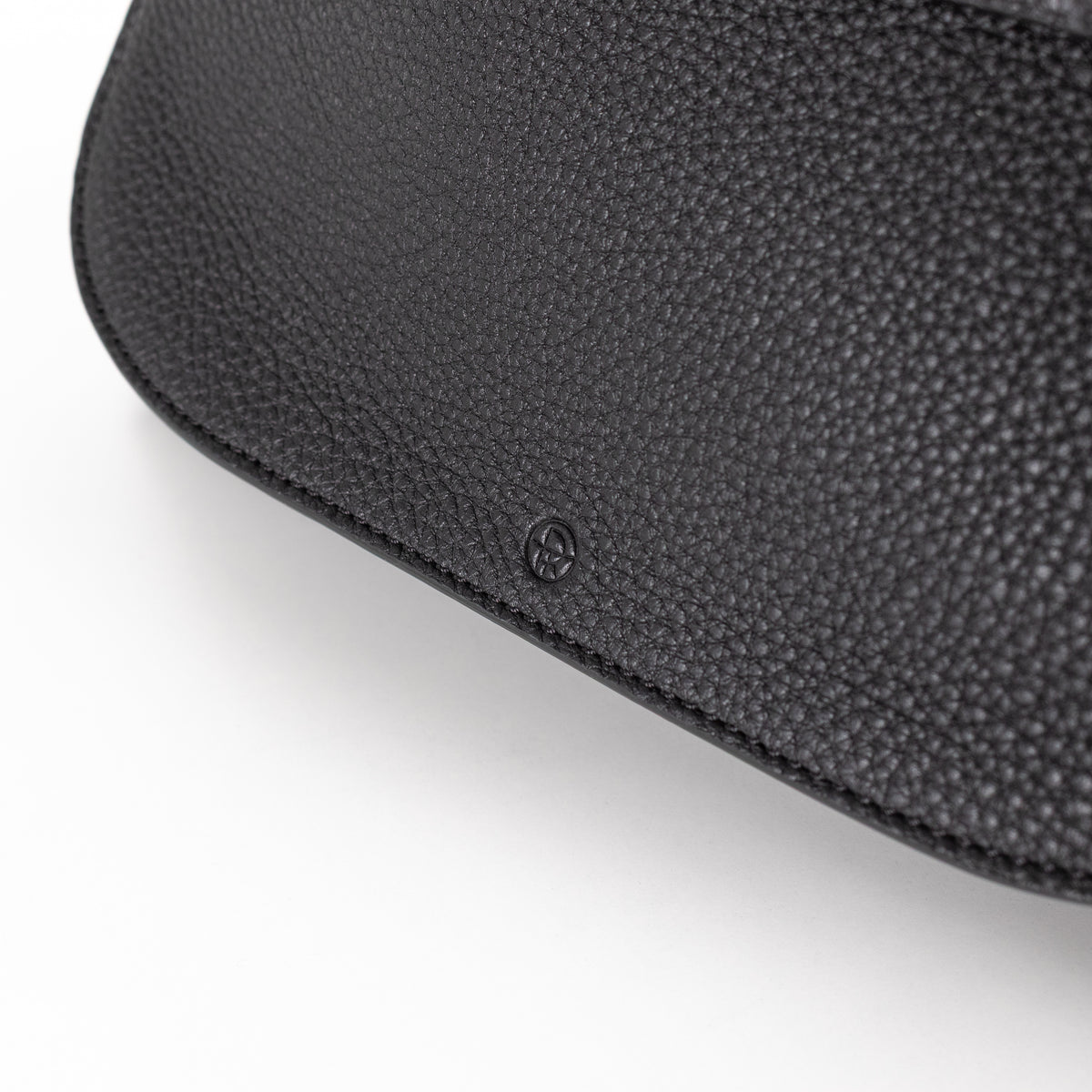 The Row Black Grained Leather Hunting Bag