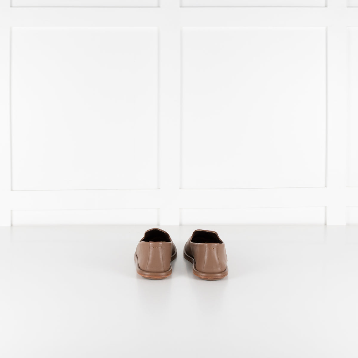 Max Mara Brown Leather Leen Slippers