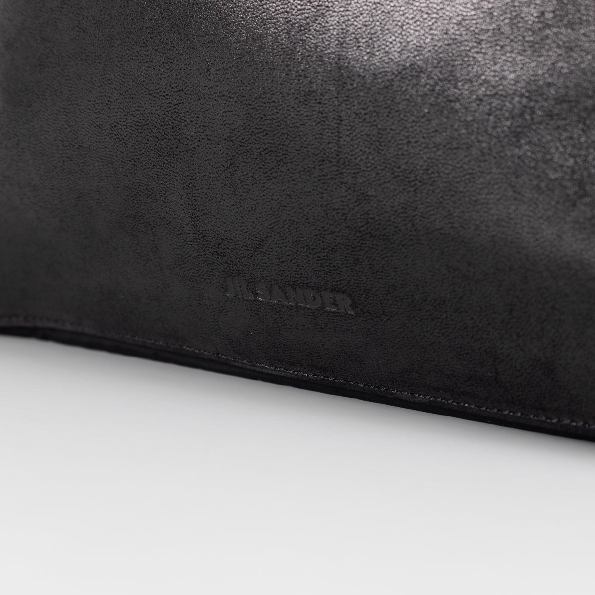 Jil Sander Black Leather Nylon Tote Bag