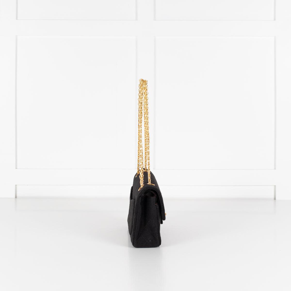 Chanel Black Jersey Small Double Flap