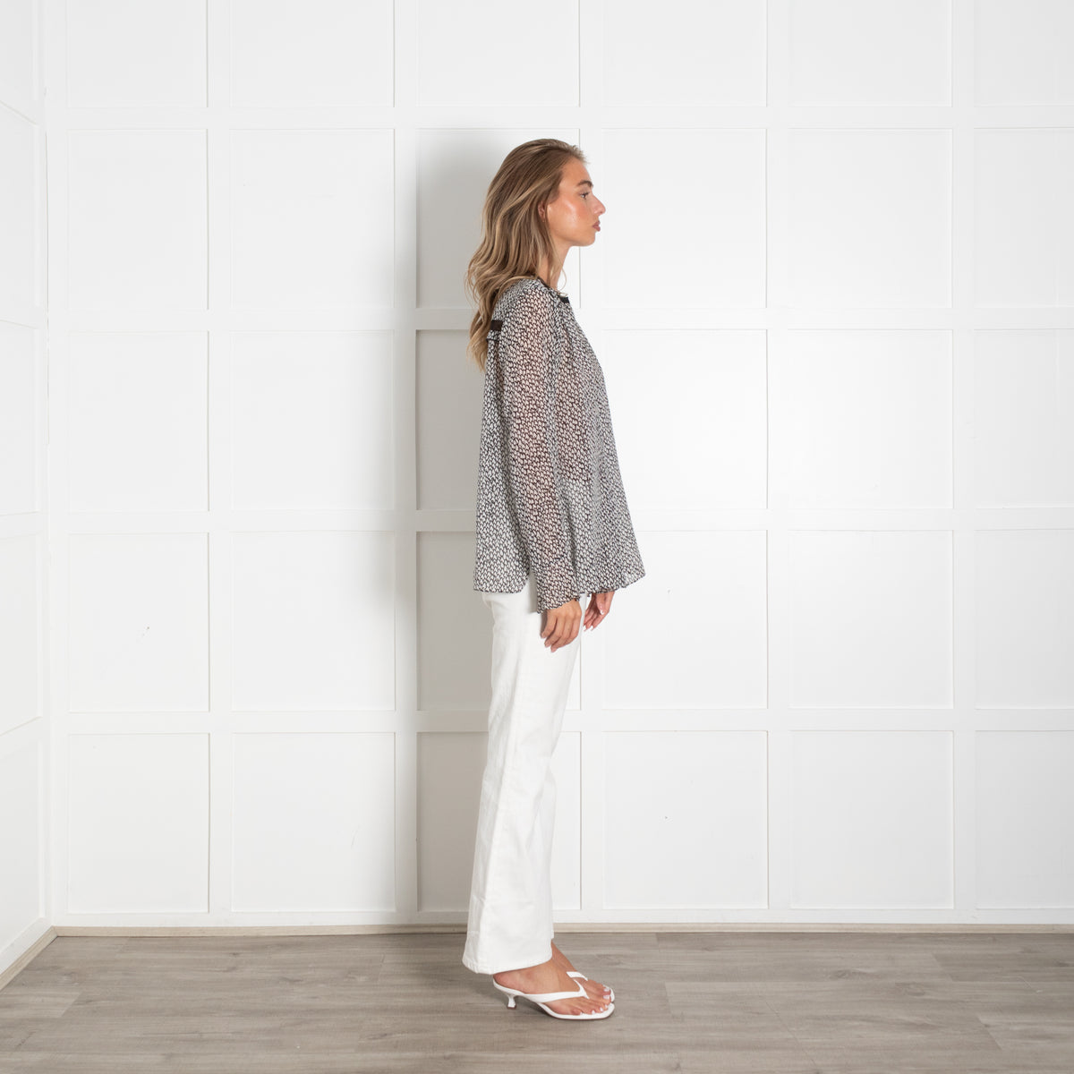 Dorothy Schumacher Silk Long Sleeve Top With Lace Inserts