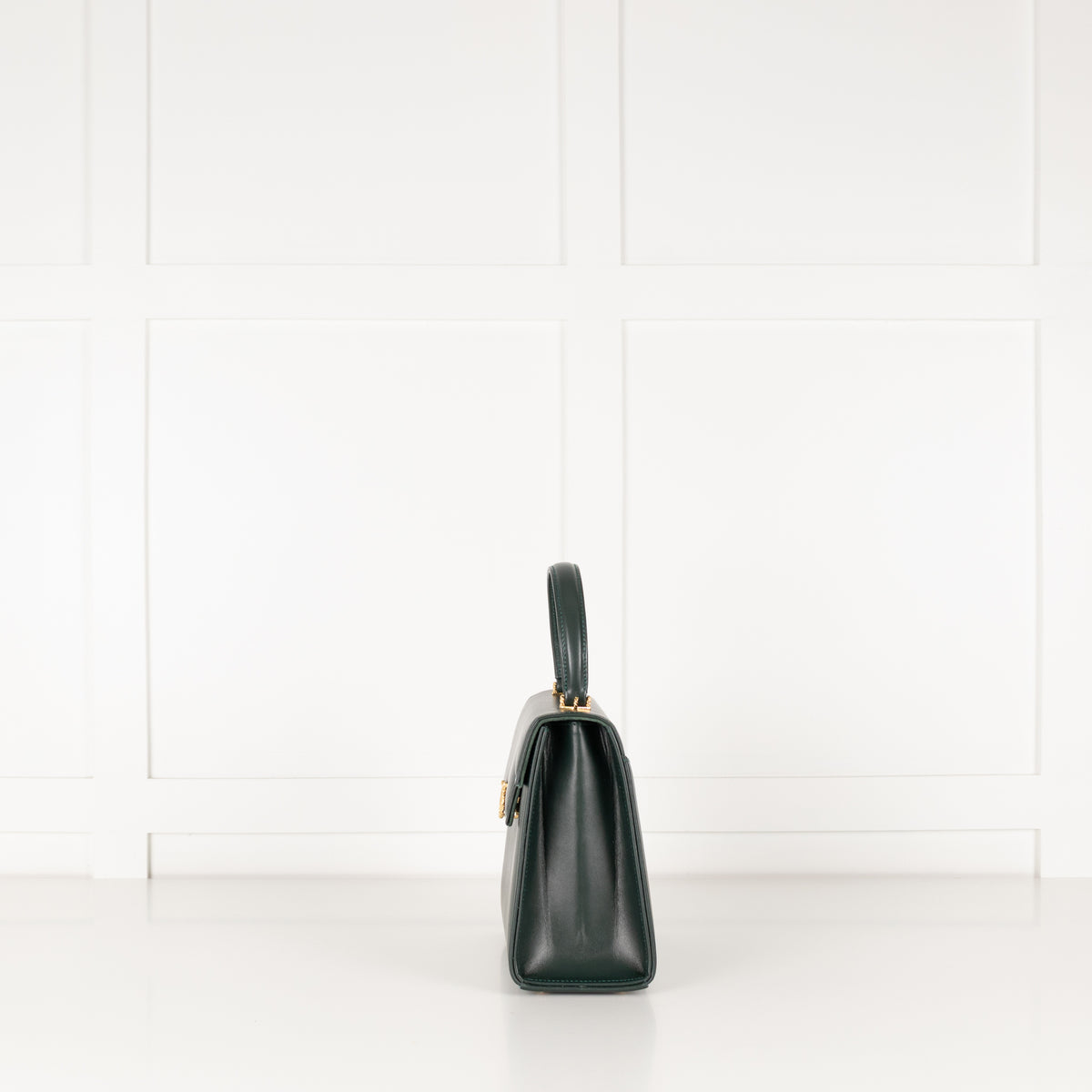 Launer London Forest Green Leather Traviata Bag
