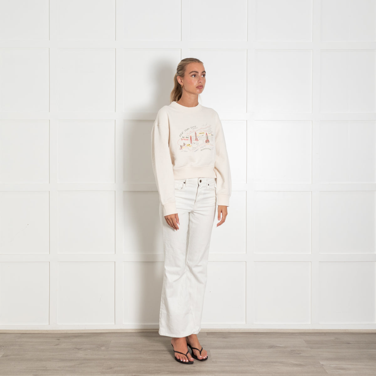 Rag & Bone Cream Graphic NYC Sweatshirt