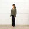 Poetry Khaki Cashmere Shawl Collar Cardigan