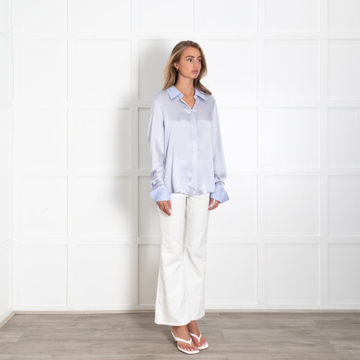 Roksanda Light Blue Shirt With Textured Collar
