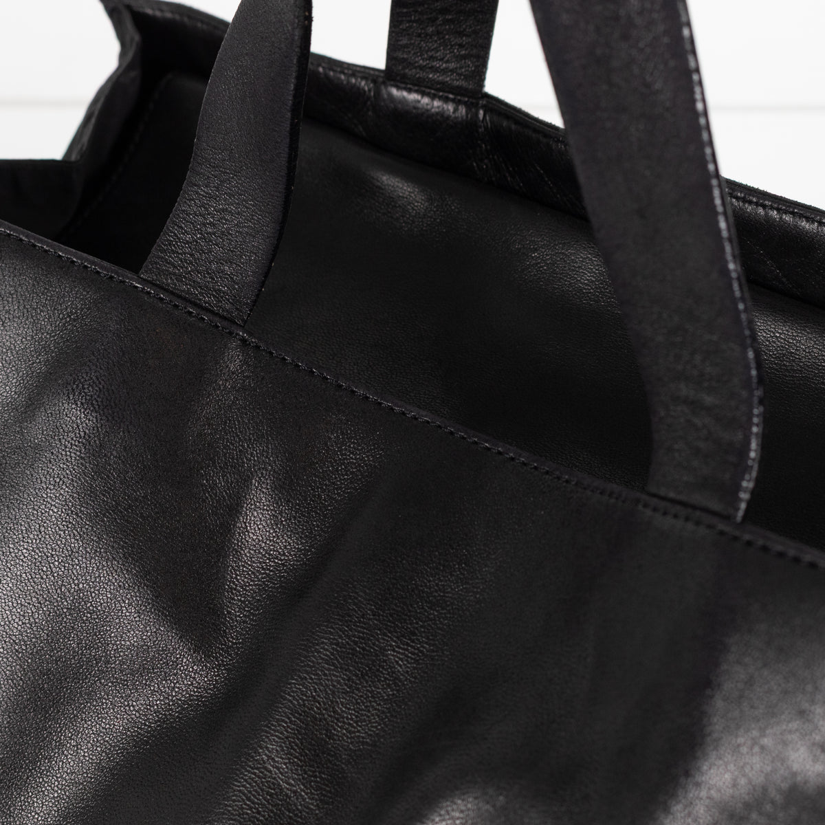 Jil Sander Black Leather Nylon Tote Bag