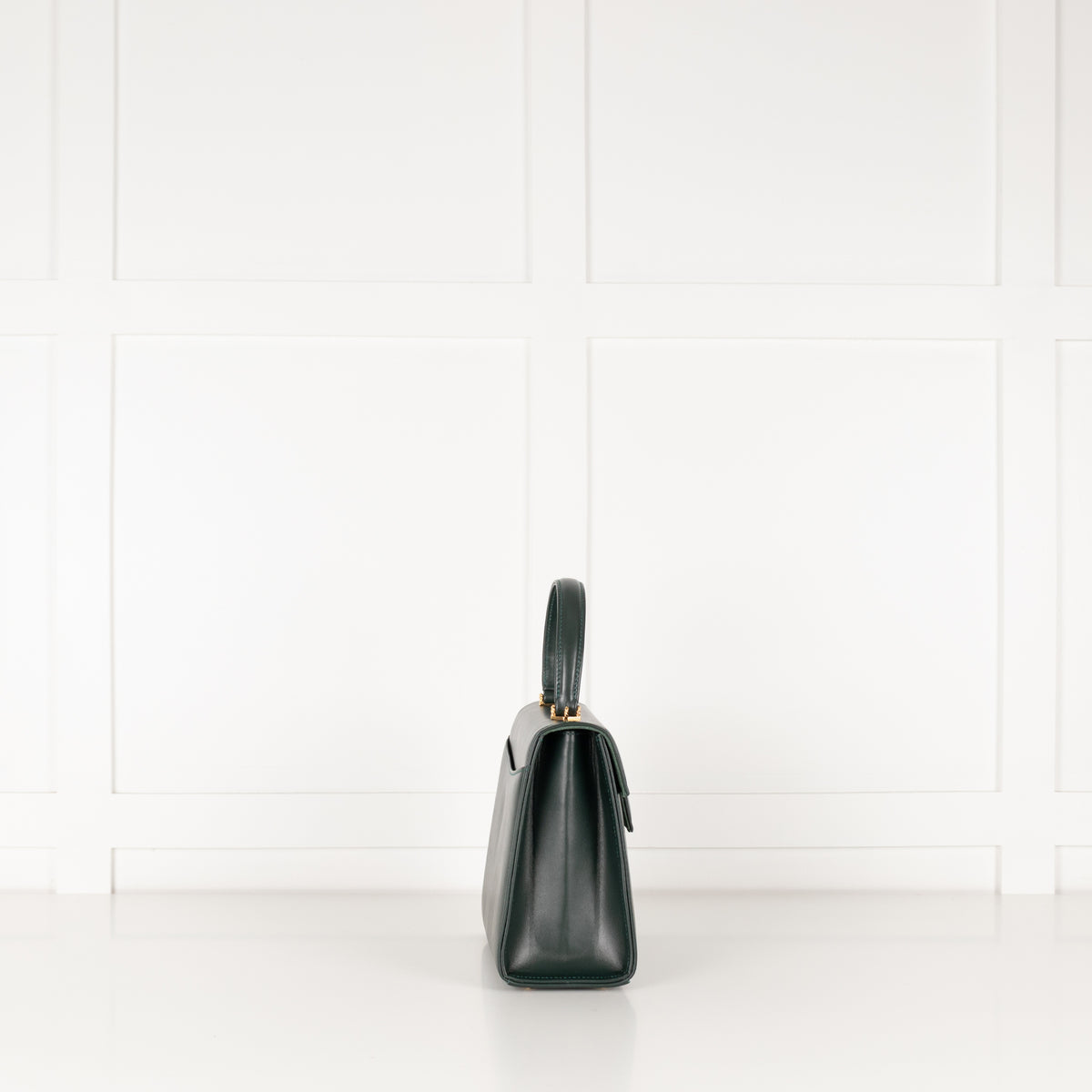 Launer London Forest Green Leather Traviata Bag