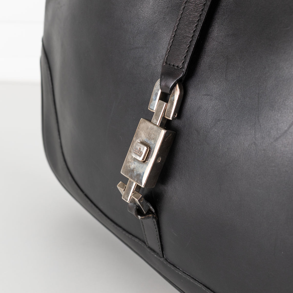 Gucci Black Silver Chain Jackie Shoulder Bag