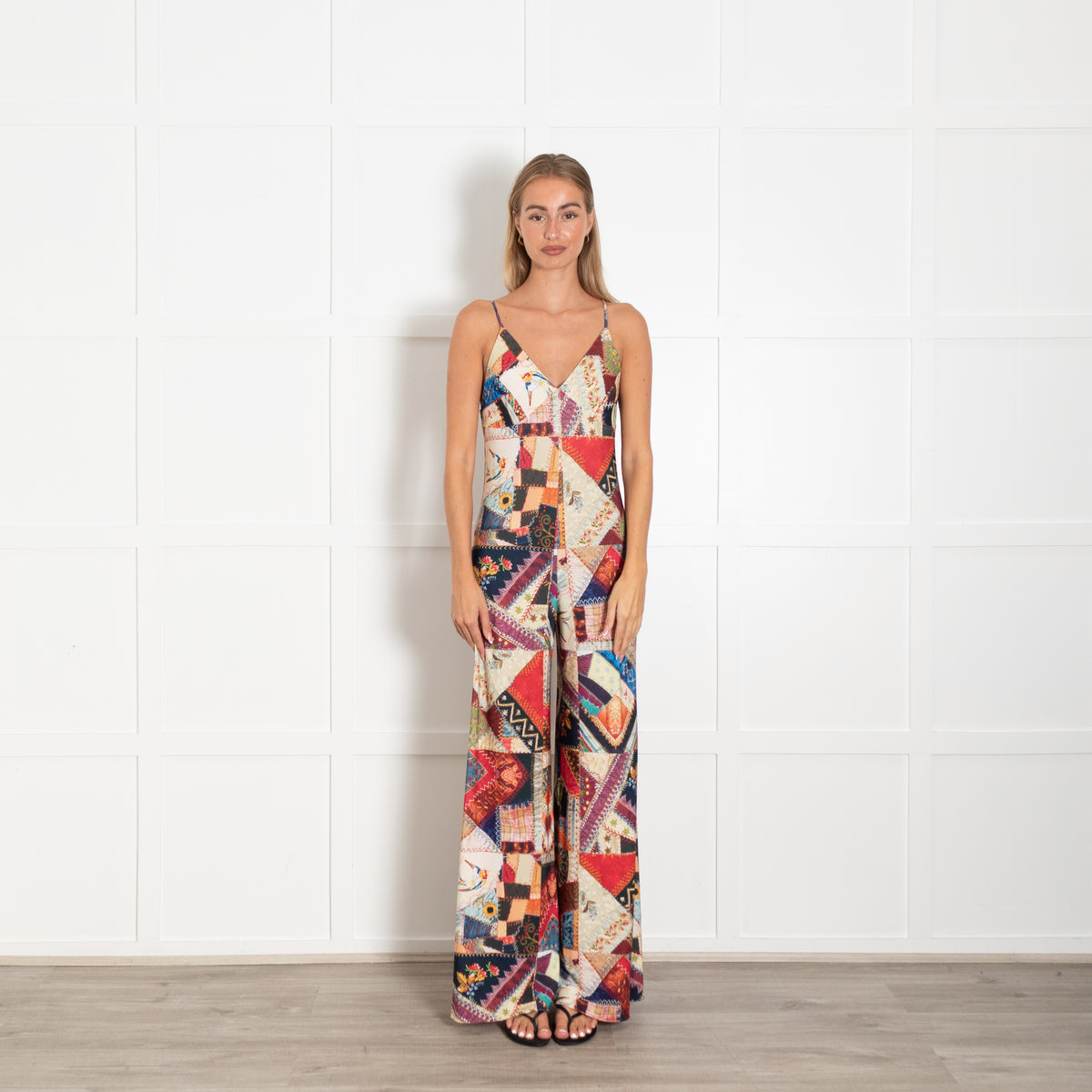 Norma Kamali Multi Colour Patchwork Print All in One