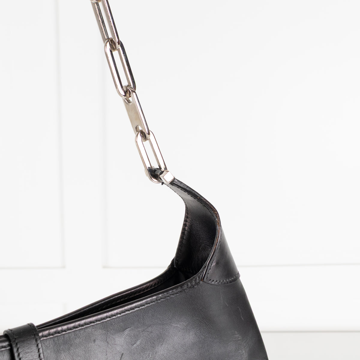 Gucci Black Silver Chain Jackie Shoulder Bag
