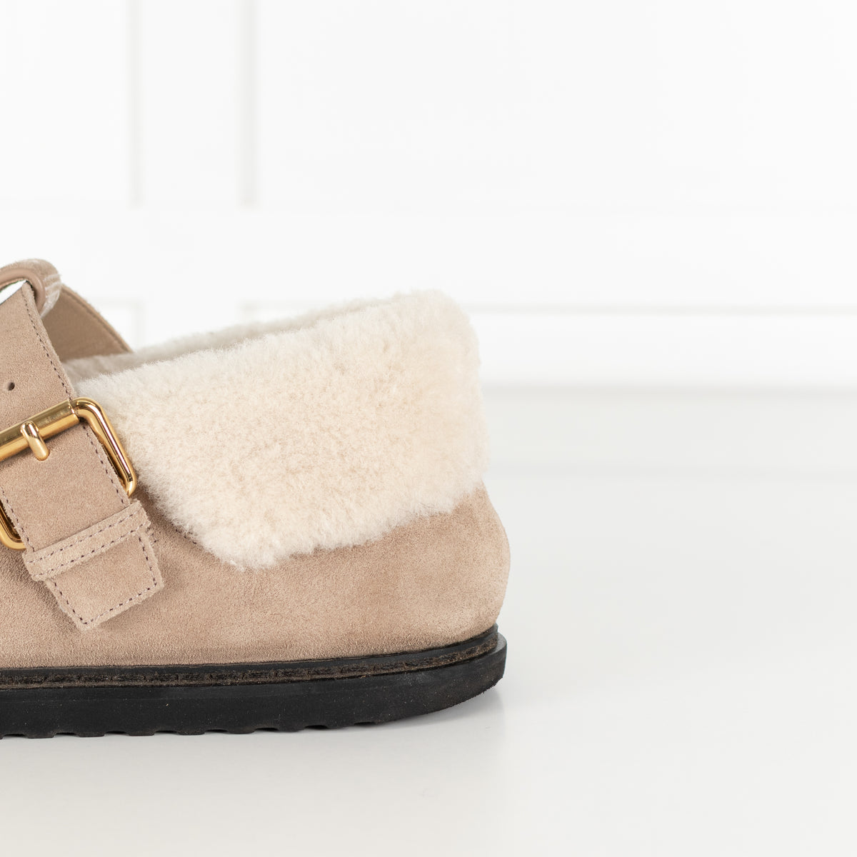 Louis Vuitton Beige Suede Shearling Comfort Mary Janes