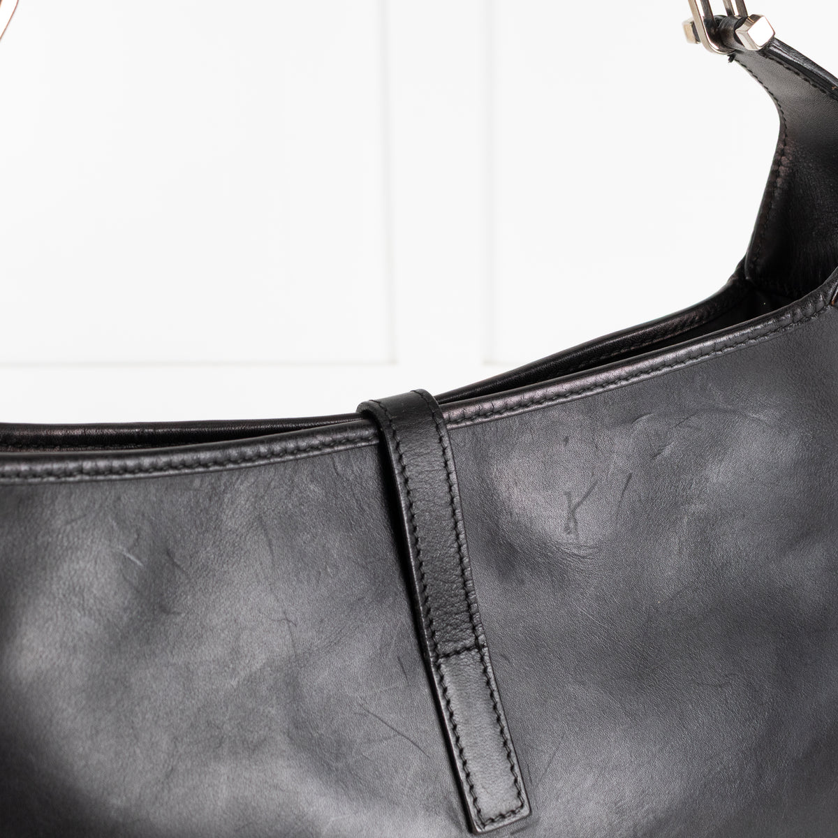 Gucci Black Silver Chain Jackie Shoulder Bag