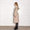 Max Mara Beige Cashmere Gown Belted Hooded Coat