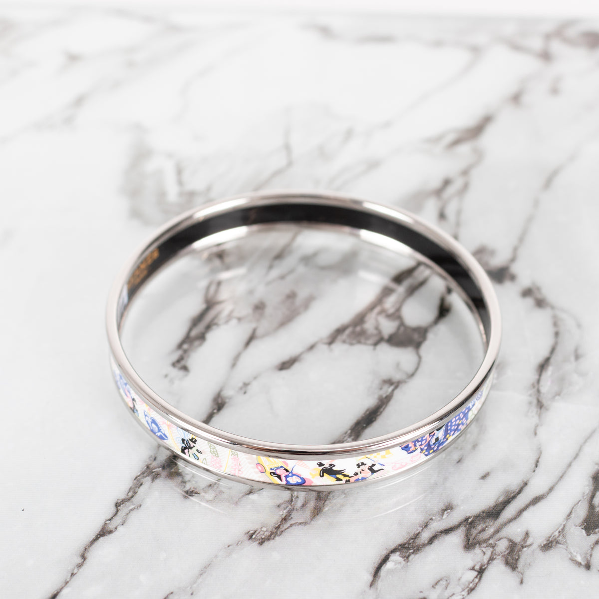 Hermes Purple Jungle Camouflage Enamel Bangle