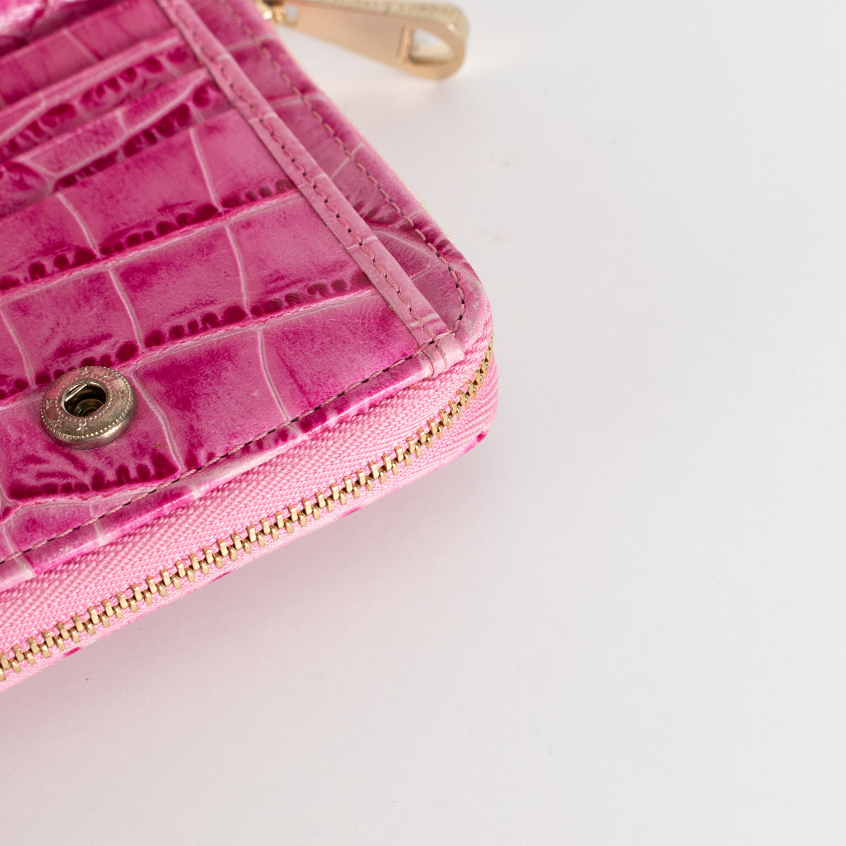 Aspinal of London Pink Croc Effect Wallet