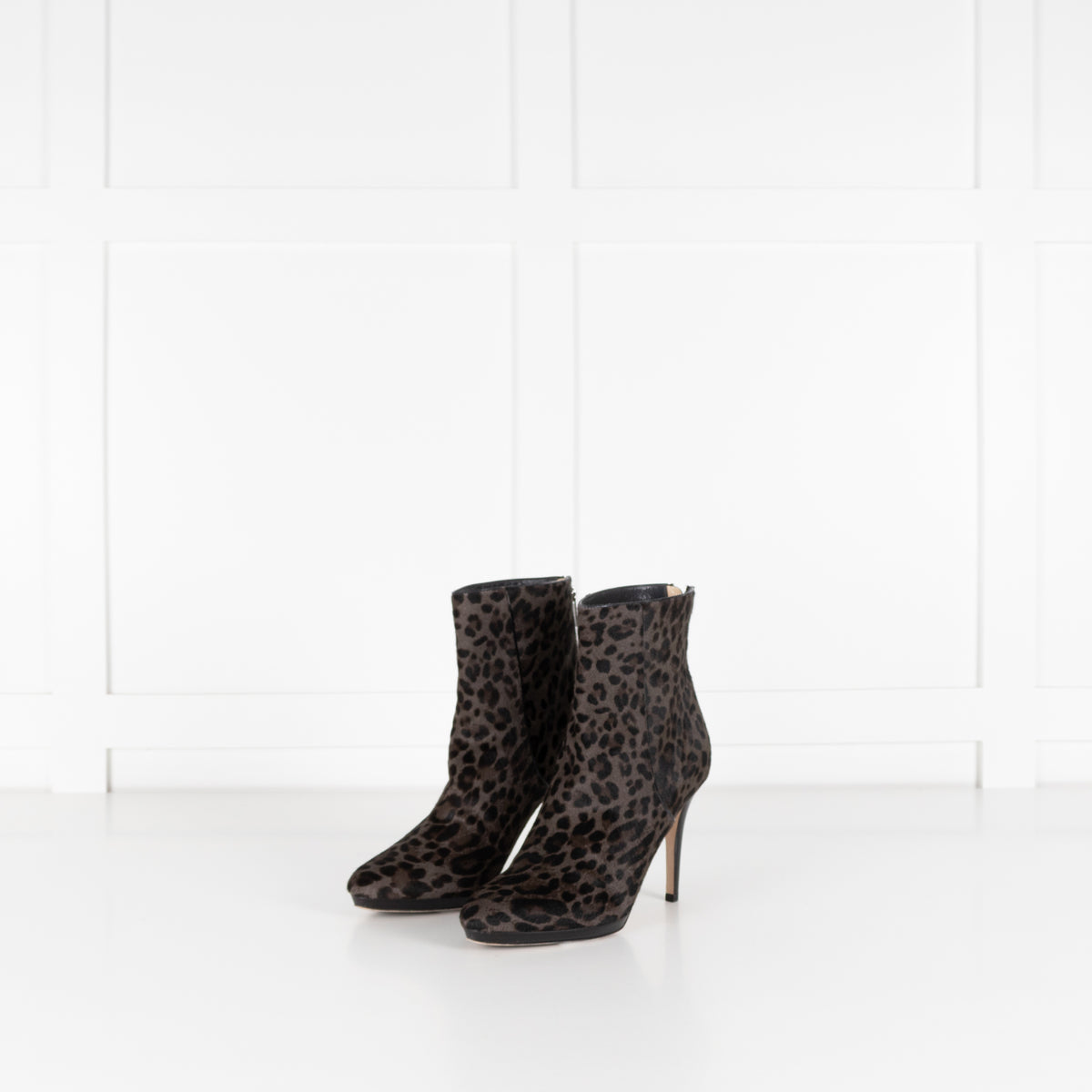 Jimmy Choo Gia Grey Mid Pony Ankle Boots