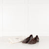 Hereu Brown Leather Flat Pumps