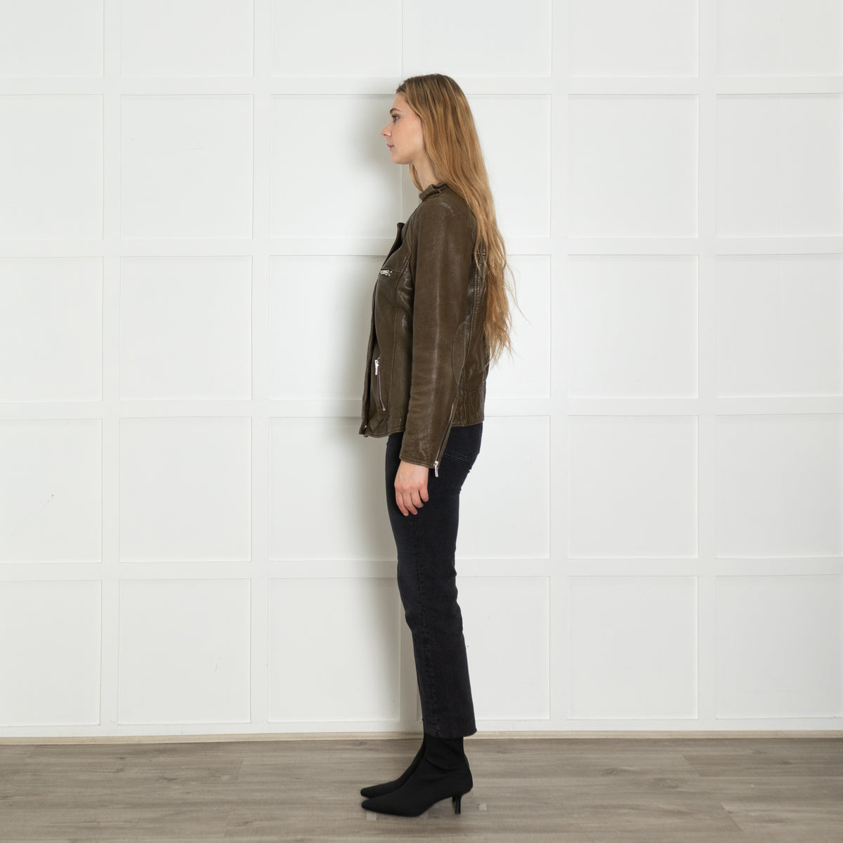 Isabel Marant Etoile Khaki Lamb Skin Leather Jacket