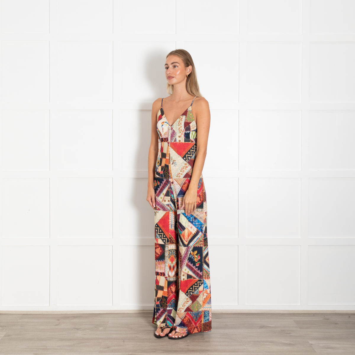 Norma Kamali Multi Colour Patchwork Print All in One