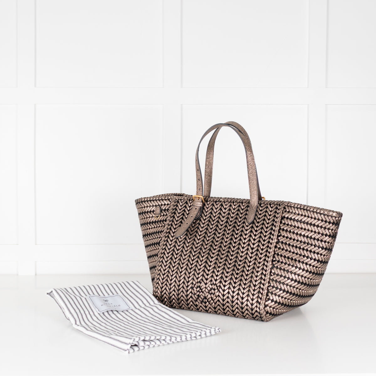 Anya Hindmarch Gold Neeson Large Leather Tote