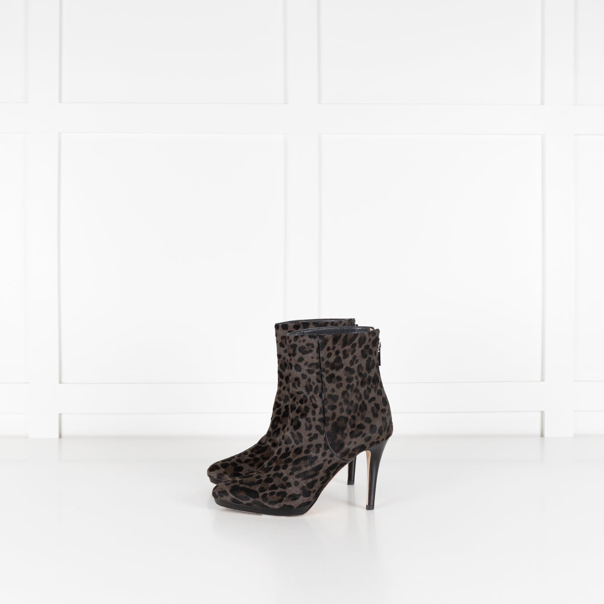 Jimmy Choo Gia Grey Mid Pony Ankle Boots