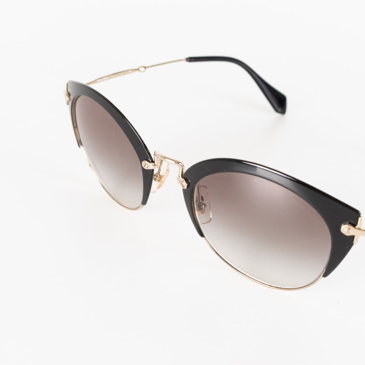 Miu Miu Black And Gold Grey Fade Sunglasses