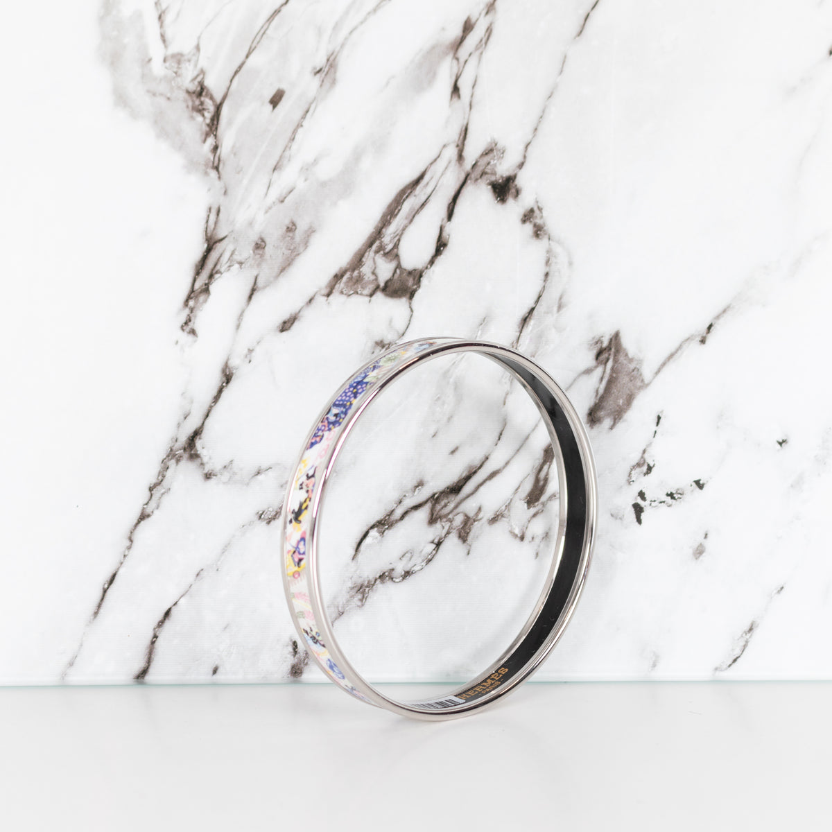 Hermes Purple Jungle Camouflage Enamel Bangle