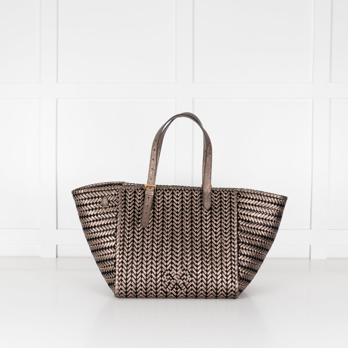 Anya Hindmarch Gold Neeson Large Leather Tote