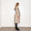 Max Mara Beige Cashmere Gown Belted Hooded Coat