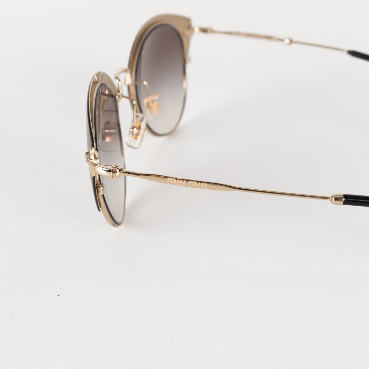 Miu Miu Black And Gold Grey Fade Sunglasses
