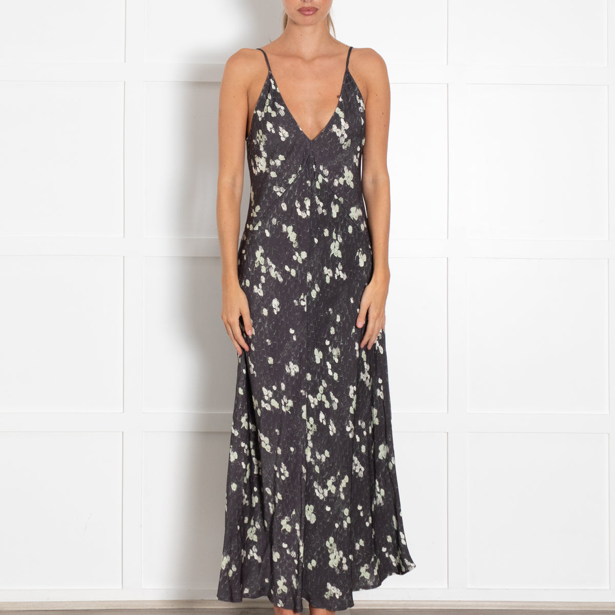 Day Birger Mikkelsen Grey Cream Floral Sleeveless Maxi Dress