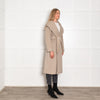 Max Mara Beige Cashmere Gown Belted Hooded Coat