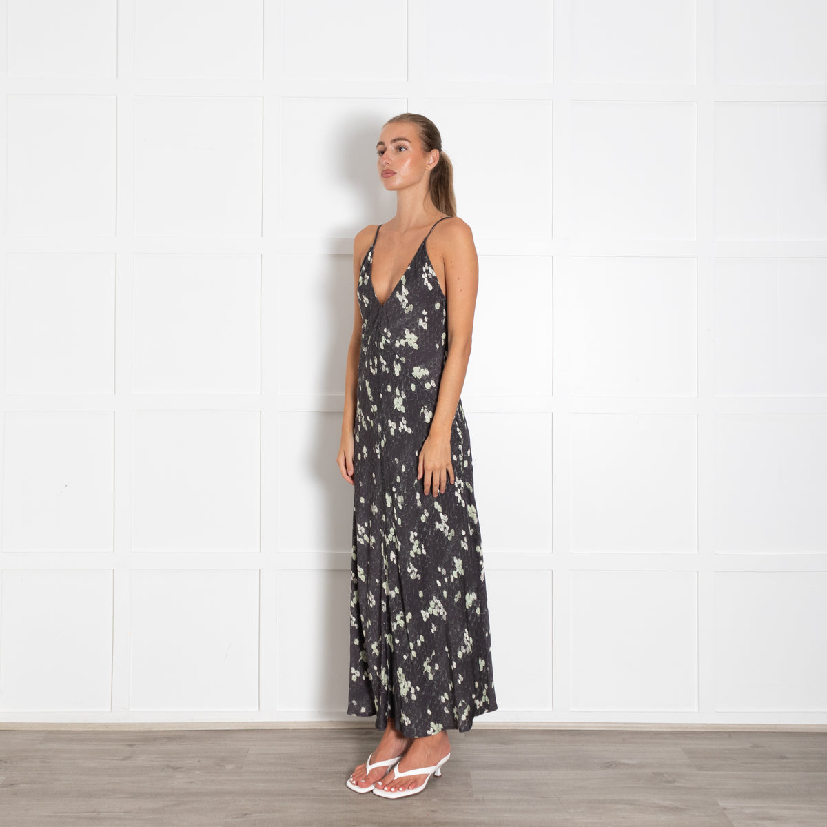 Day Birger Mikkelsen Grey Cream Floral Sleeveless Maxi Dress