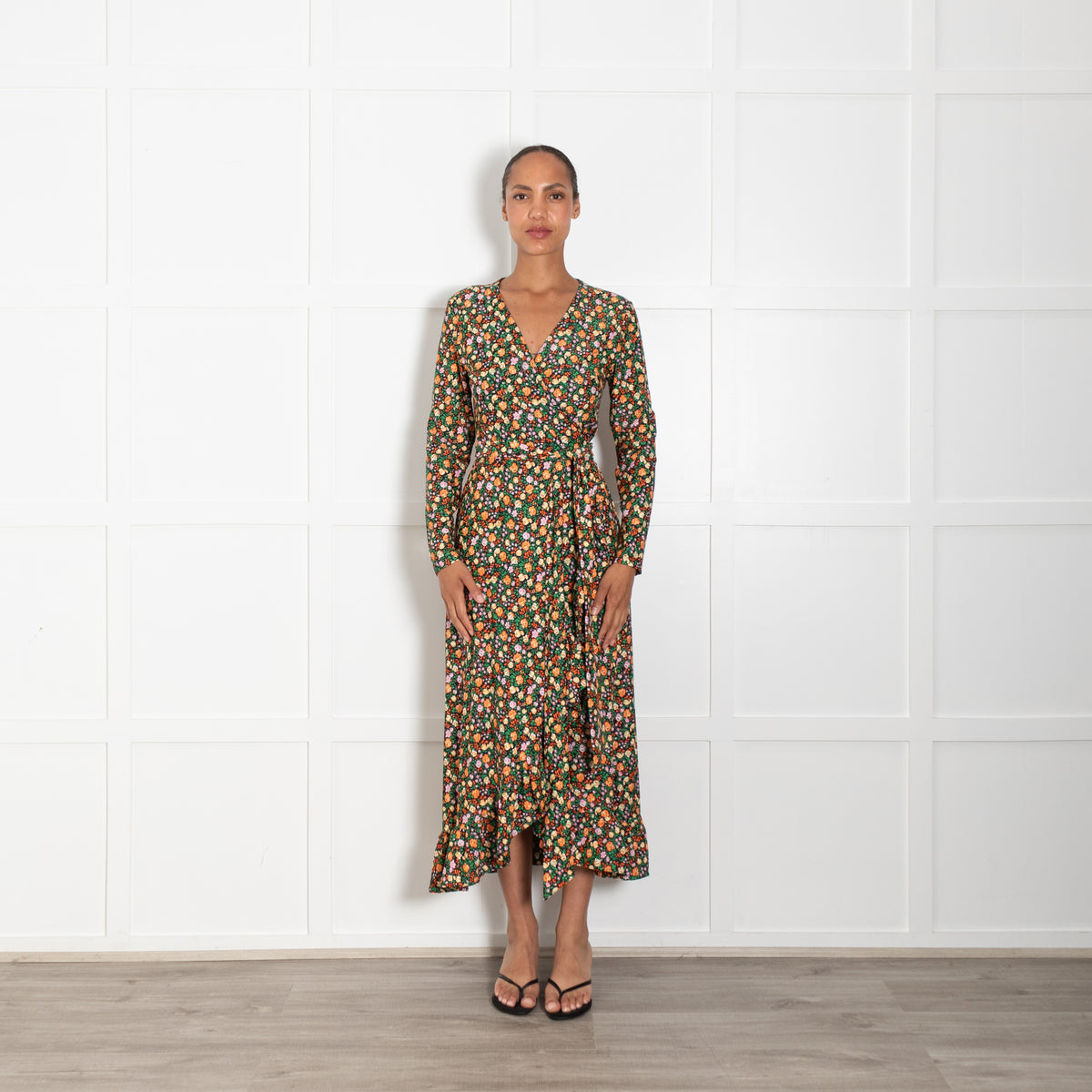 Ganni Alameda Floral Wrap Dress