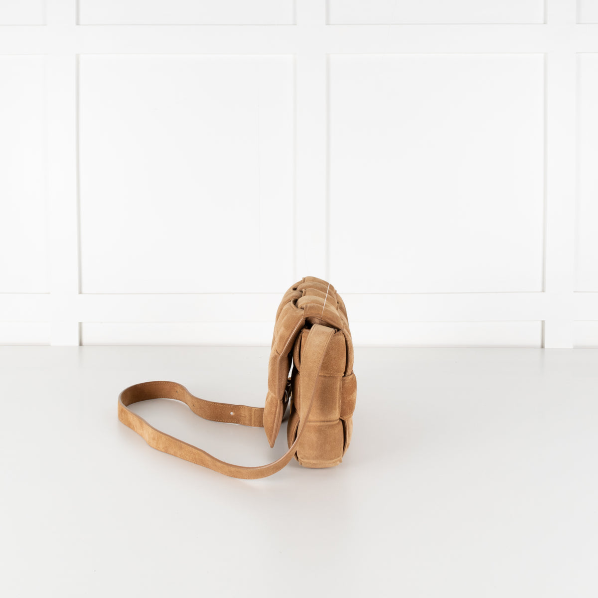 Bottega Veneta Tan Suede Padded Cassette Bag