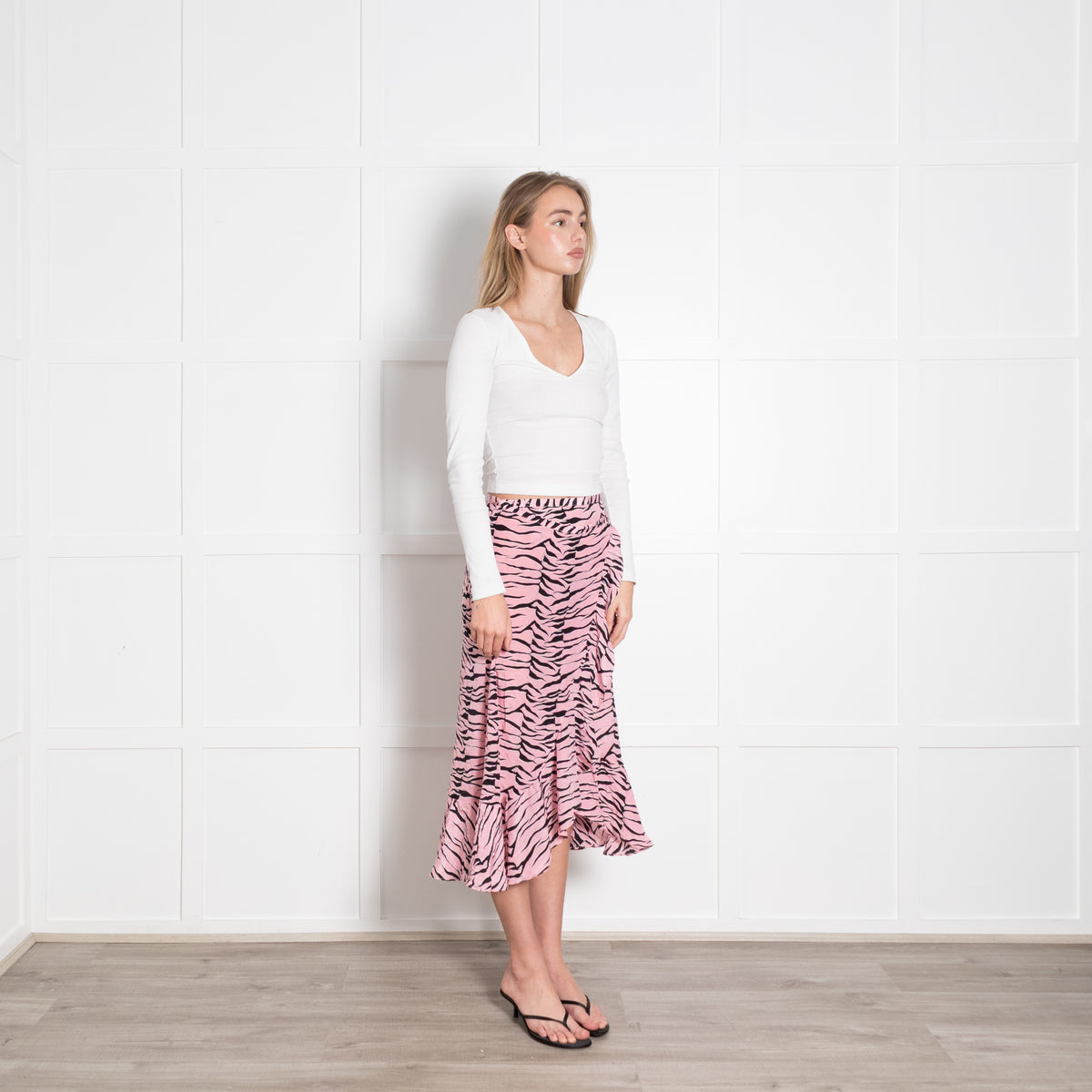 Rixo Pink and Black Zebra Skirt