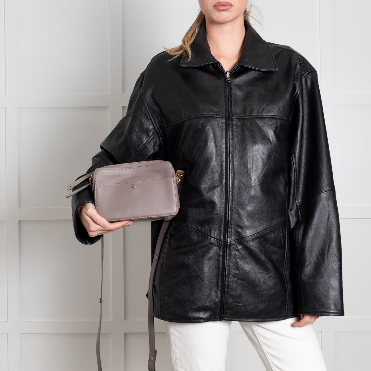Anya Hindmarch Grey Tri-Toned Zipped Crossbody Bag