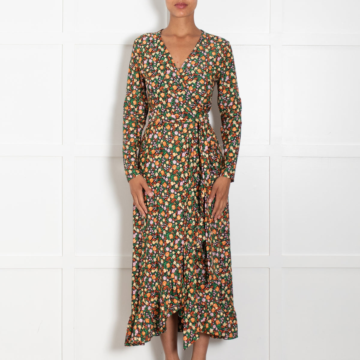 Ganni Alameda Floral Wrap Dress