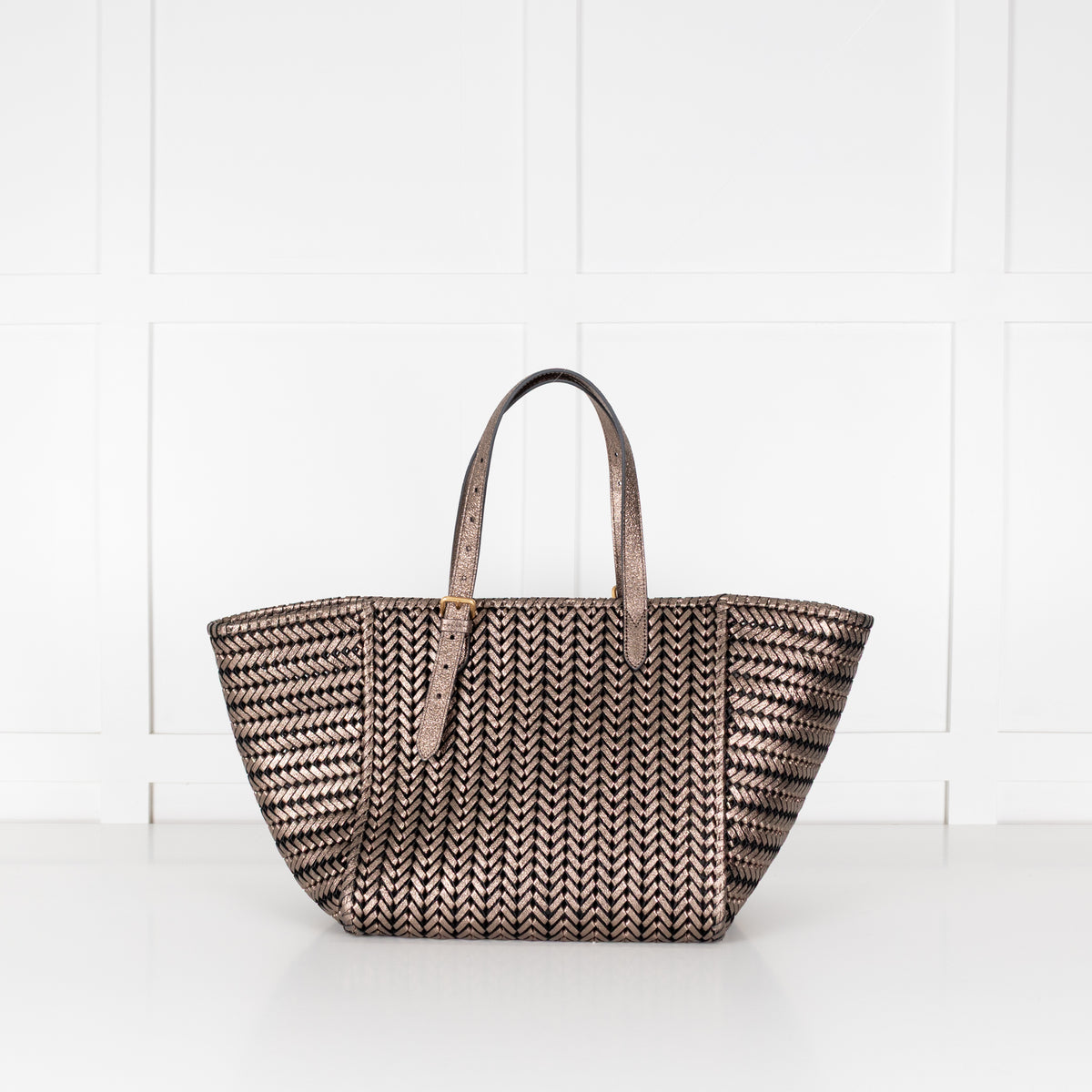 Anya Hindmarch Gold Neeson Large Leather Tote