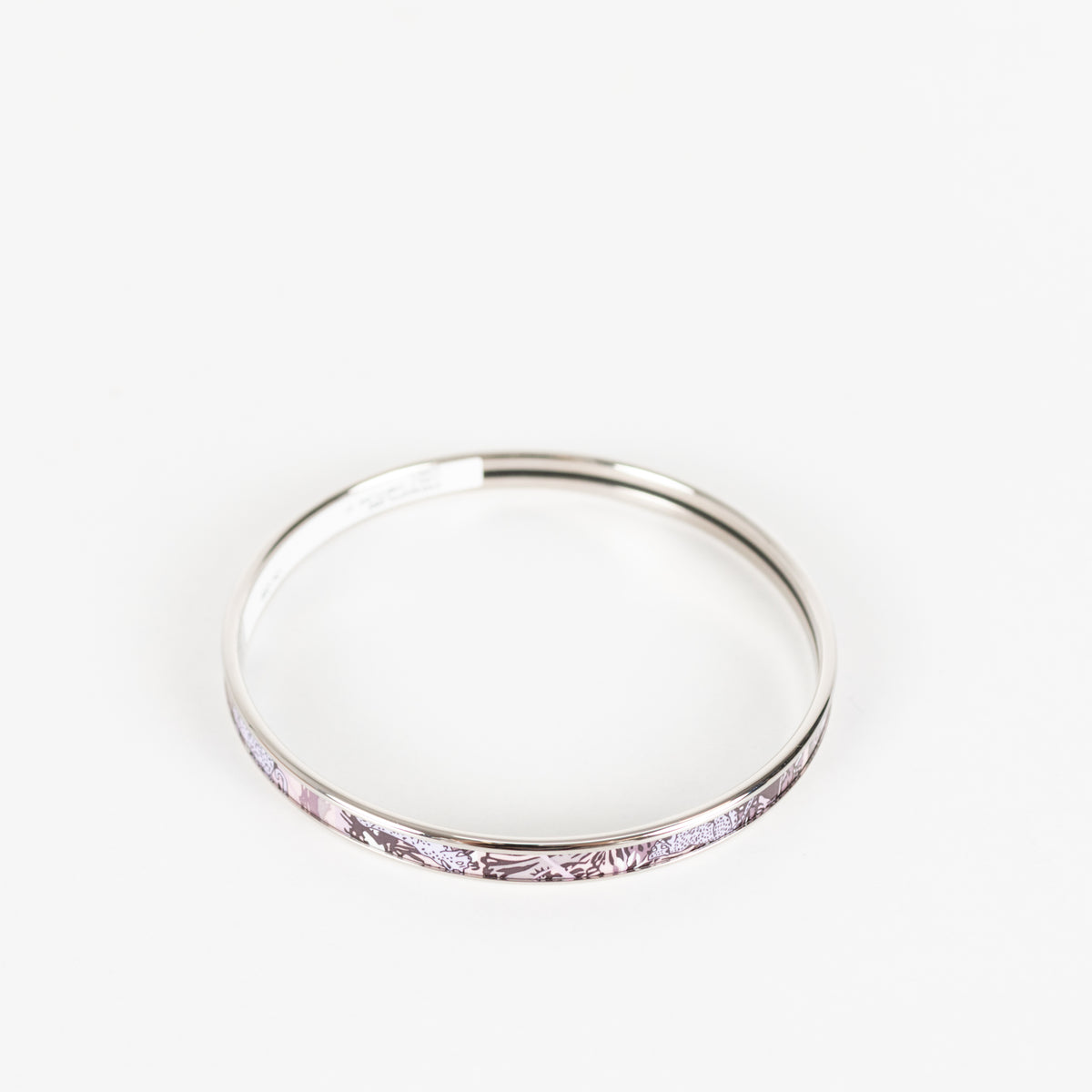 Hermes  White Les Folies Du Faubourg Enamel Bangle
