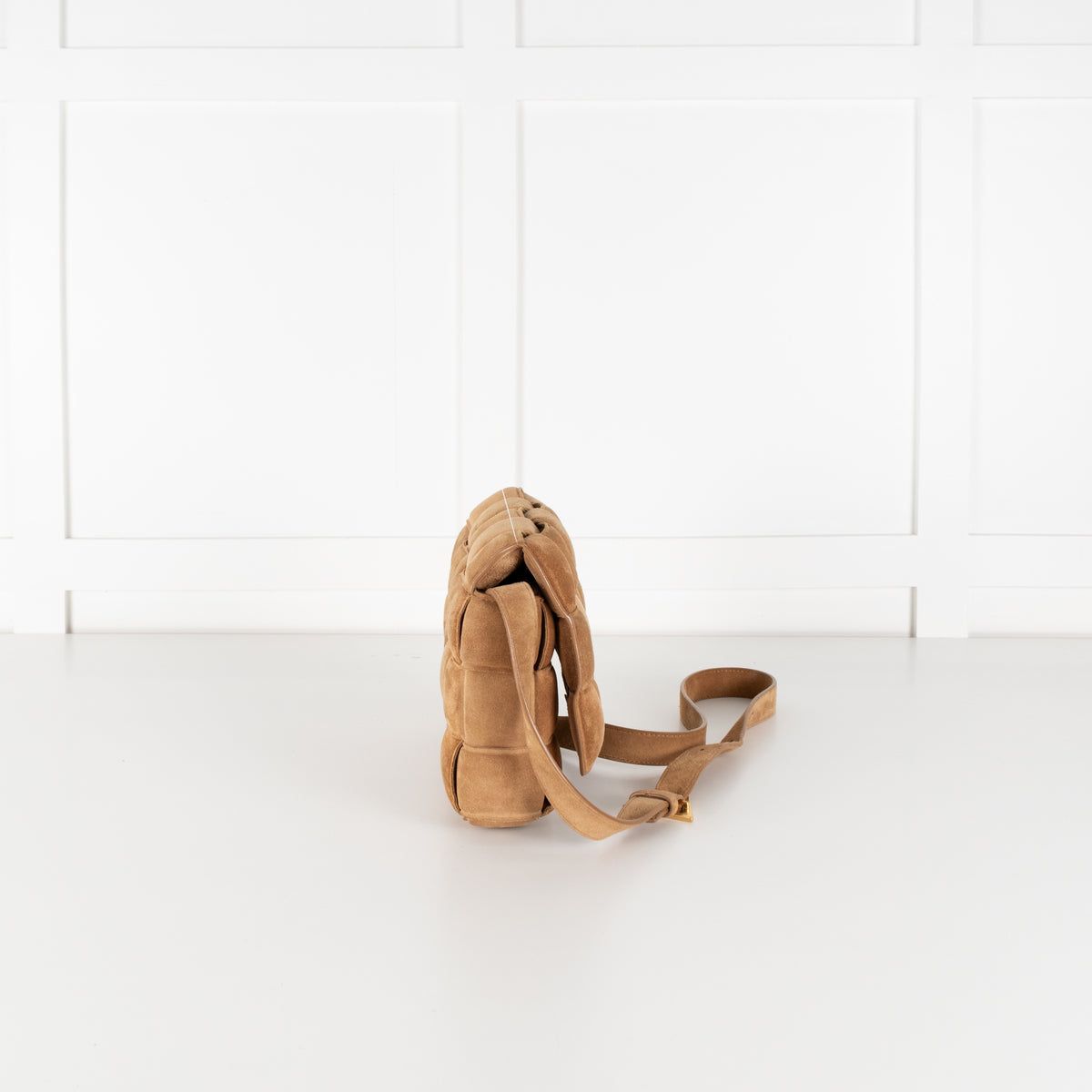Bottega Veneta Tan Suede Padded Cassette Bag