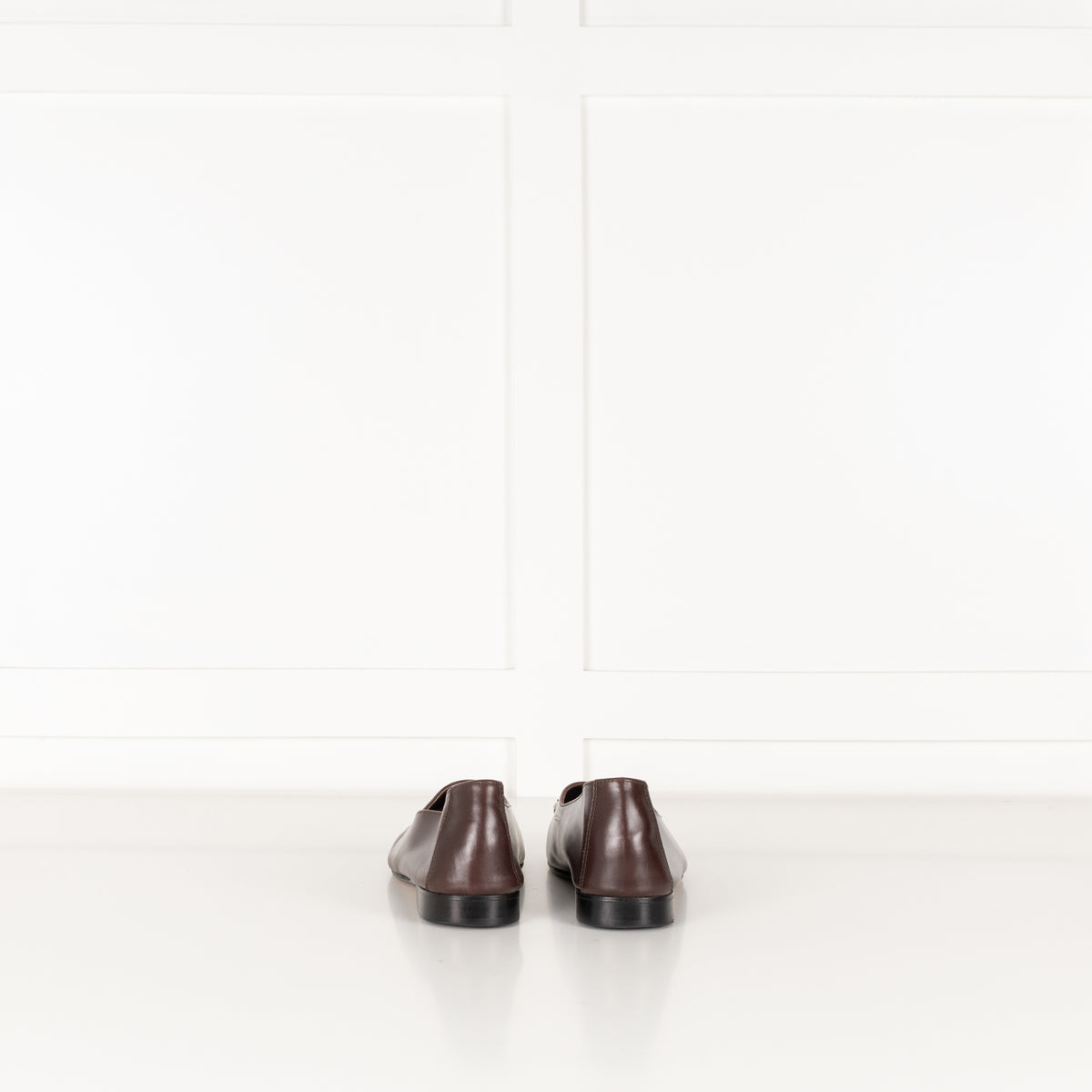 Hereu Brown Leather Flat Pumps