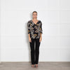 Ba&sh Black Floral Blouse with Gathered Cuffs