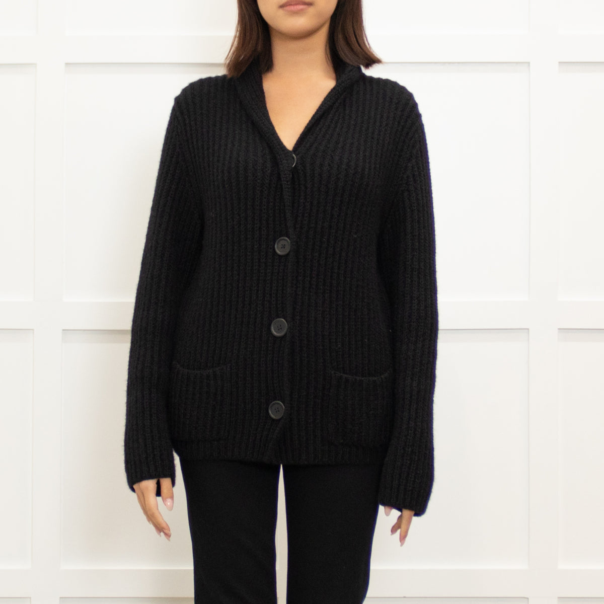 Agnes B Black Alpaca Cardigan