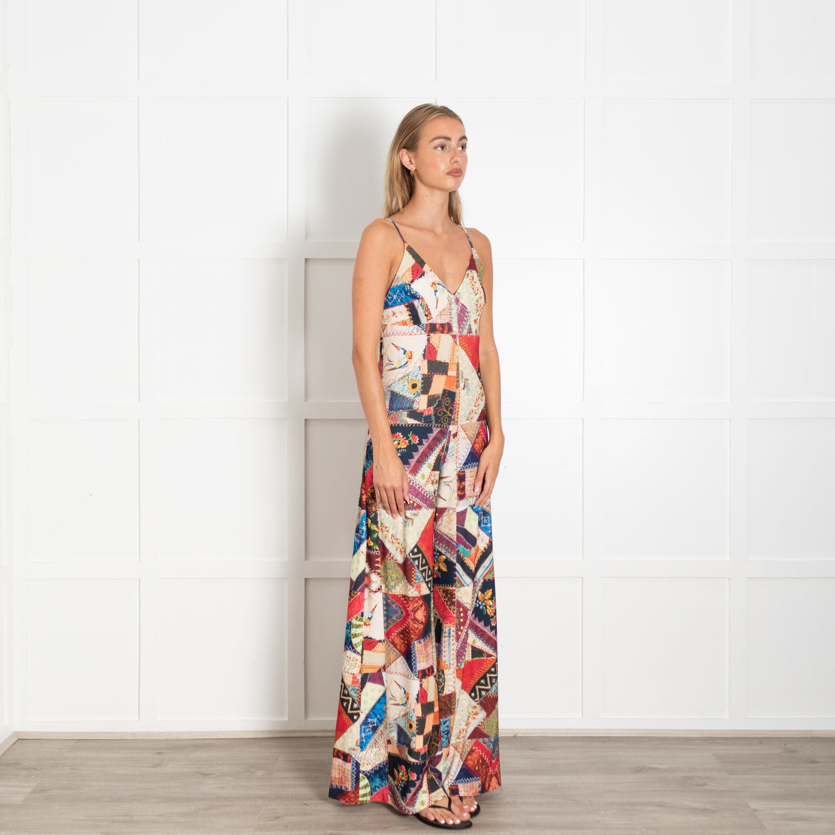 Norma Kamali Multi Colour Patchwork Print All in One