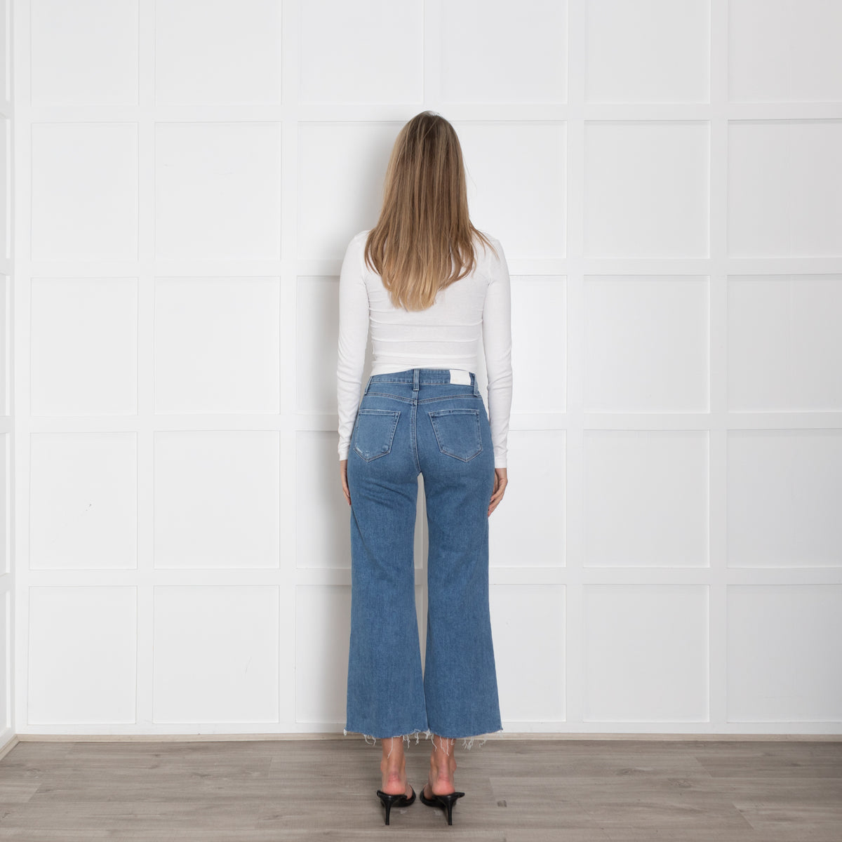 Paige Blue Raw Hem Distresseed Jeans