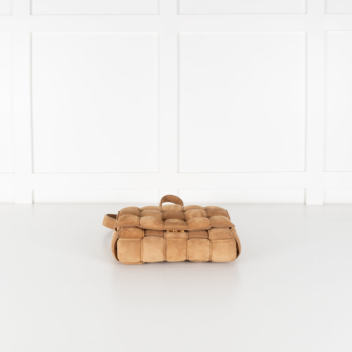 Bottega Veneta Tan Suede Padded Cassette Bag