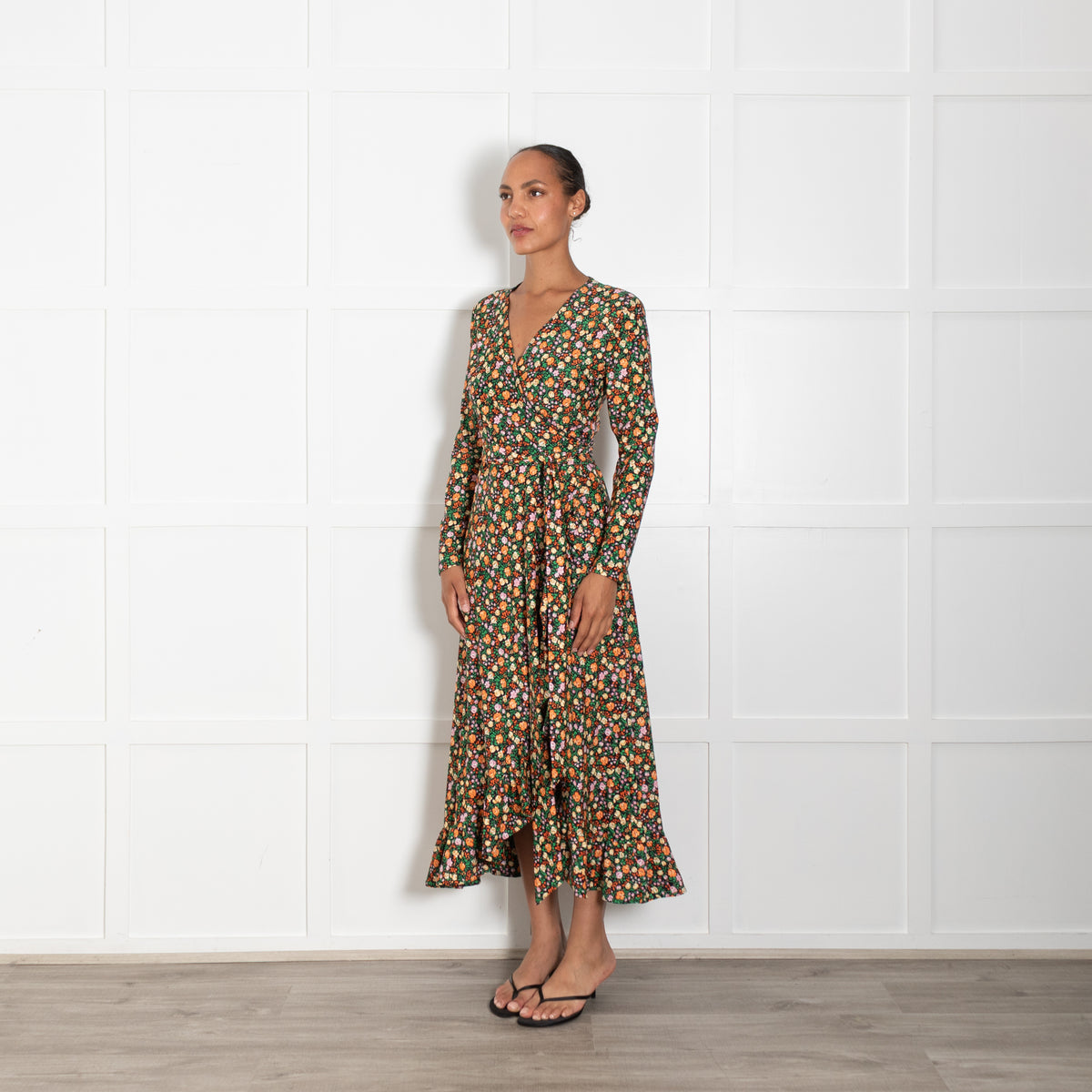 Ganni Alameda Floral Wrap Dress