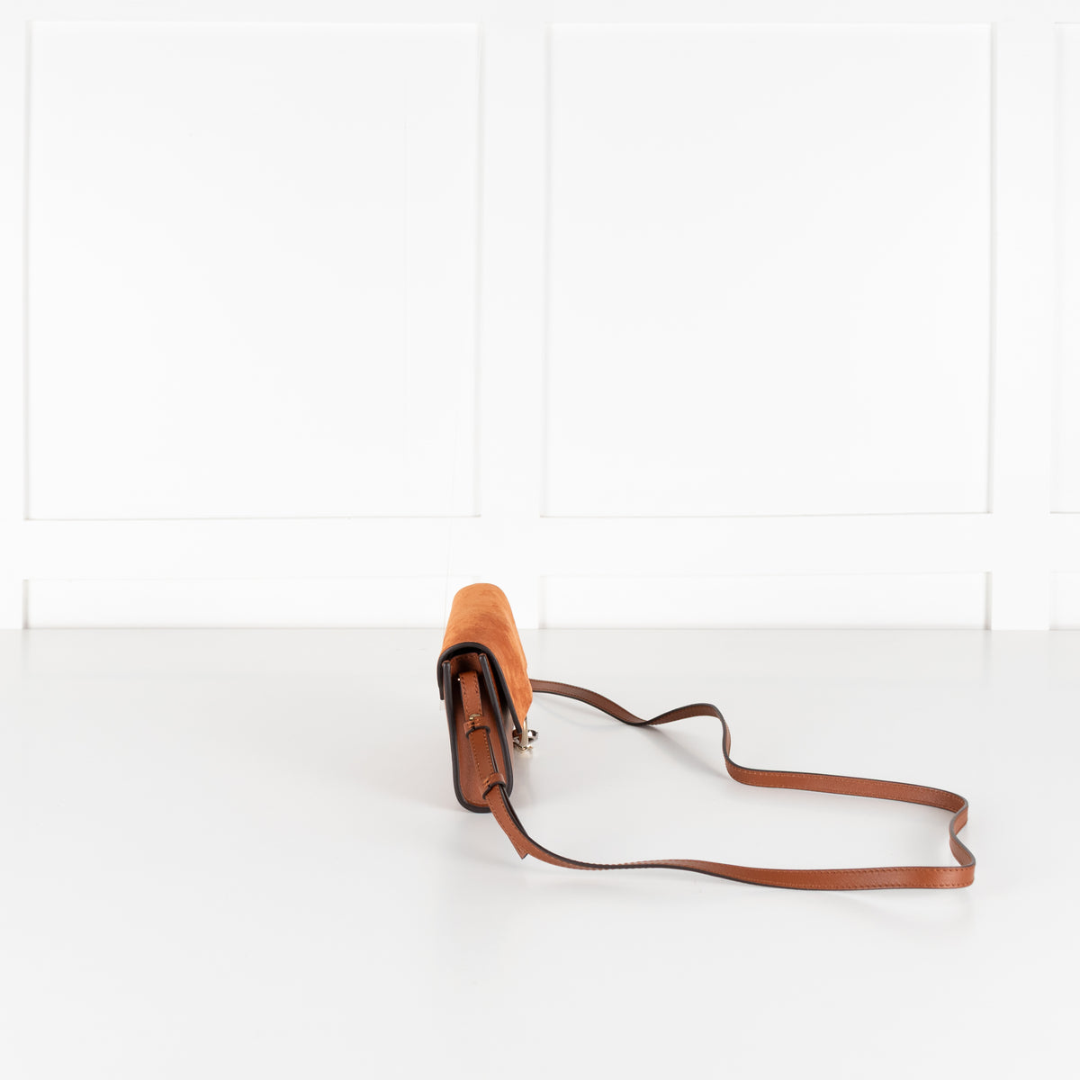 Chloe Faye Wallet on Chain in Rich Tan Suede