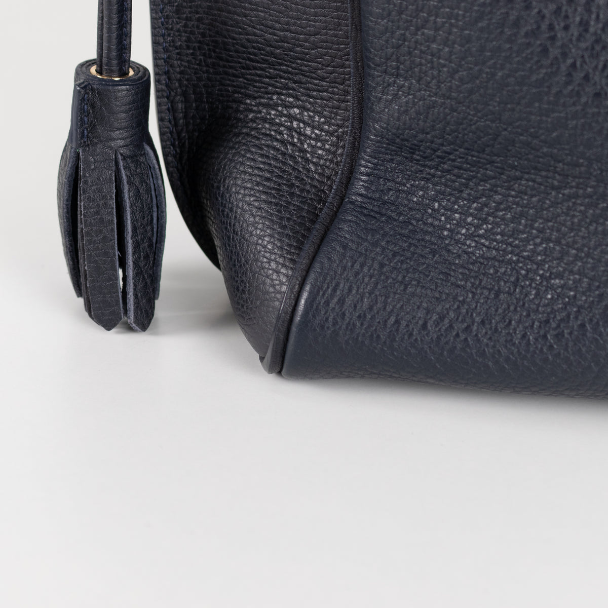 Longchamp Navy Textured Leather Penelope Tote Bag